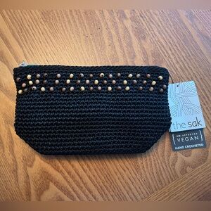 The Sak Black Crochet Bag with Bead Details